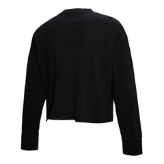 NBA New York Knicks Women's Hardwood Classics Studded Boxy Cropped Long Sleeve T-Shirt