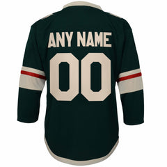 NHL Green Minnesota Wild Youth Replica Custom Jersey
