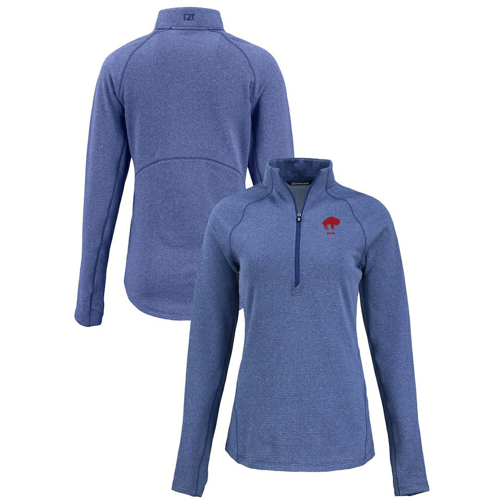 Cutter & Buck Women's Peshastin Eco Fleece Recycled Tri-Blend Raglan Half-Zip Jacket - Buffalo Bills