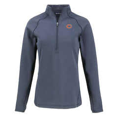 Cutter & Buck Women's Peshastin Eco Fleece Recycled Tri-Blend Raglan Half-Zip Jacket - Chicago Bears