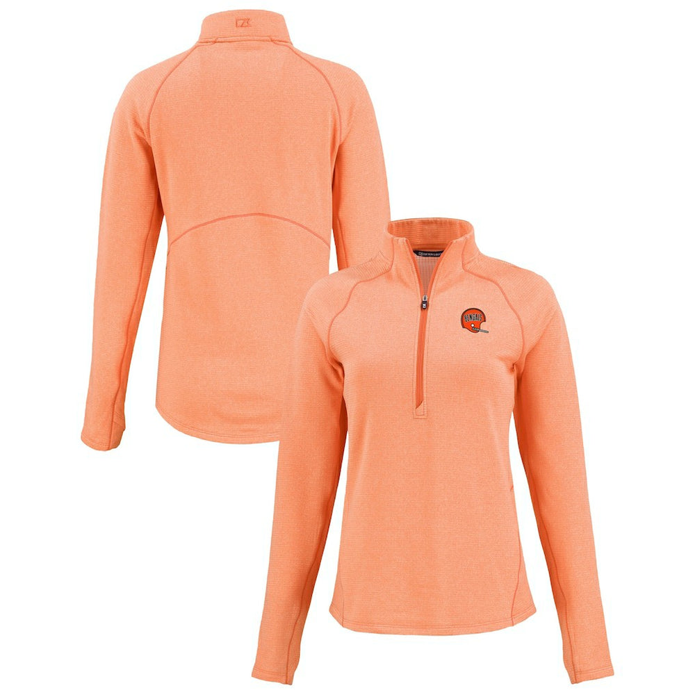 Cutter & Buck Women's Peshastin Eco Fleece Recycled Tri-Blend Raglan Half-Zip Jacket - Cincinnati Bengals