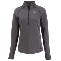 Cutter & Buck Women's Peshastin Eco Fleece Recycled Tri-Blend Raglan Half-Zip Jacket - Cincinnati Bengals