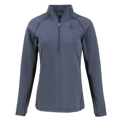 Cutter & Buck Women's Americana Peshastin Eco Fleece Recycled Tri-Blend Raglan Half-Zip Jacket - Detroit Lions