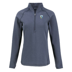 Cutter & Buck Women's Peshastin Eco Fleece Recycled Tri-Blend Raglan Half-Zip Jacket - Los Angeles Chargers