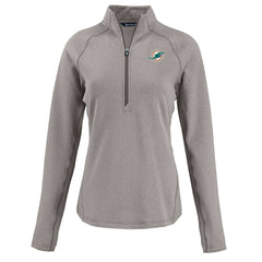 Cutter & Buck Women's Peshastin Eco Fleece Recycled Tri-Blend Raglan Half-Zip Jacket - Miami Dolphins
