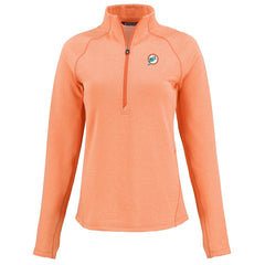 Cutter & Buck Women's Peshastin Eco Fleece Recycled Tri-Blend Raglan Half-Zip Jacket - Miami Dolphins