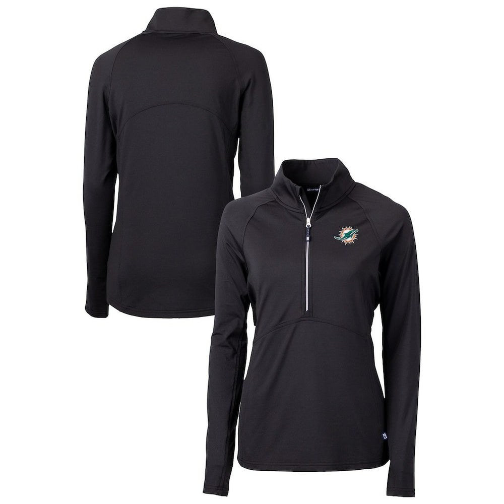 Cutter & Buck Women's DryTec Adapt Eco Knit Stretch Recycled Raglan Half-Zip Top - Miami Dolphins