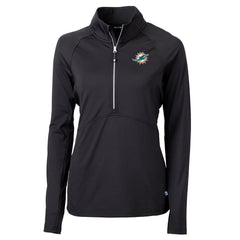 Cutter & Buck Women's DryTec Adapt Eco Knit Stretch Recycled Raglan Half-Zip Top - Miami Dolphins