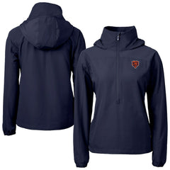 Cutter & Buck Women's Charter Eco Recycled Half-Zip Hooded Anorak Jacket - Chicago Bears