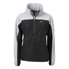 Cutter & Buck Women's Charter Eco Recycled Half-Zip Hooded Anorak Jacket - San Francisco 49ers