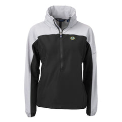Cutter & Buck Women's Charter Eco Recycled Half-Zip Hooded Anorak Jacket - Green Bay Packers