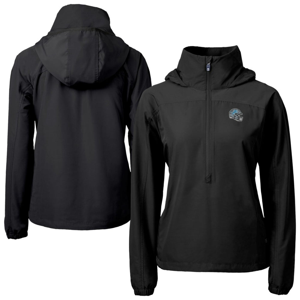Cutter & Buck Women's Charter Eco Recycled Half-Zip Hooded Anorak Jacket - Detroit Lions