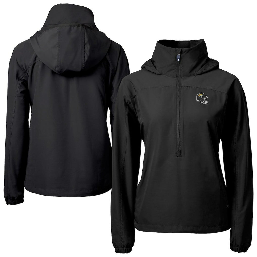 Cutter & Buck Women's Charter Eco Recycled Half-Zip Hooded Anorak Jacket - Jacksonville Jaguars
