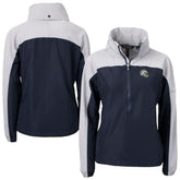 Cutter & Buck Women's Charter Eco Recycled Half-Zip Hooded Anorak Jacket - Los Angeles Chargers