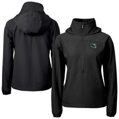 Cutter & Buck Women's Charter Eco Recycled Half-Zip Hooded Anorak Jacket - Philadelphia Eagles