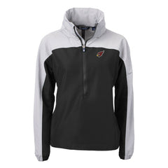 Cutter & Buck Women's Charter Eco Recycled Half-Zip Hooded Anorak Jacket - Arizona Cardinals
