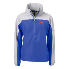 Cutter & Buck Women's Charter Eco Recycled Half-Zip Hooded Anorak Jacket - Denver Broncos