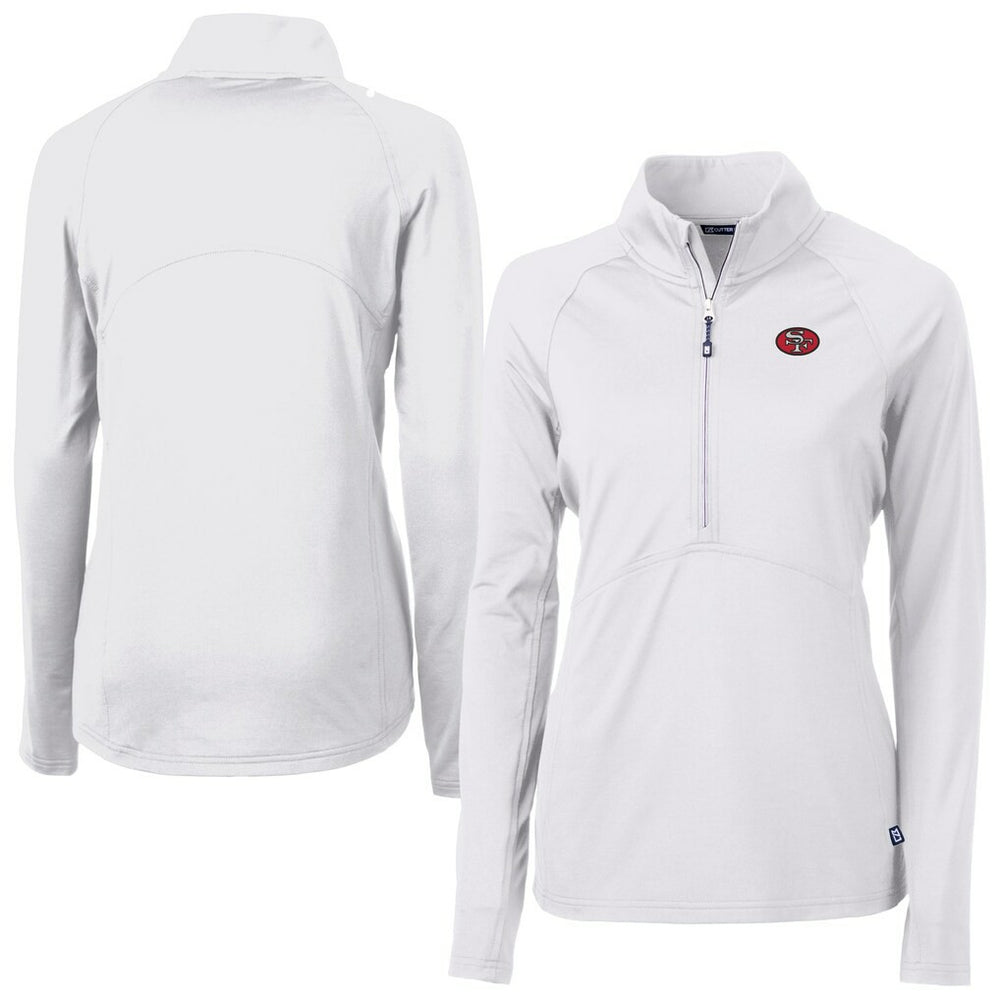Cutter & Buck Women's Adapt Eco Knit Stretch Recycled Raglan Half-Zip Top - San Francisco 49ers