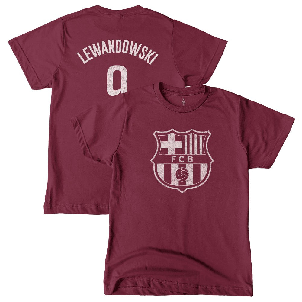 Robert Lewandowski Barcelona 1863FC Youth Player T-Shirt - Maroon