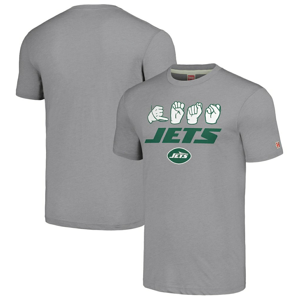 Homage Unisex The NFL ASL Collection by Love Sign American Sign Language T-Shirt - New York Jets
