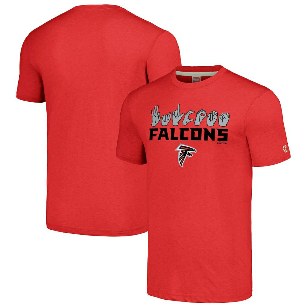 Homage Unisex The NFL ASL Collection by Love Sign American Sign Language T-Shirt - Atlanta Falcons