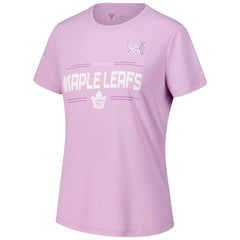 NHL Lavender Auston Matthews Toronto Maple Leafs Levelwear Women's Hockey Fights Cancer Anthem Name & Number T-Shirt