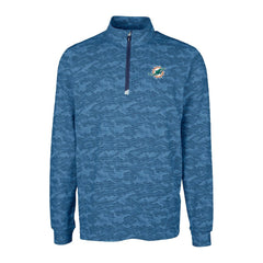 Cutter & Buck Traverse Camo Print Stretch Quarter-Zip Top - Miami Dolphins