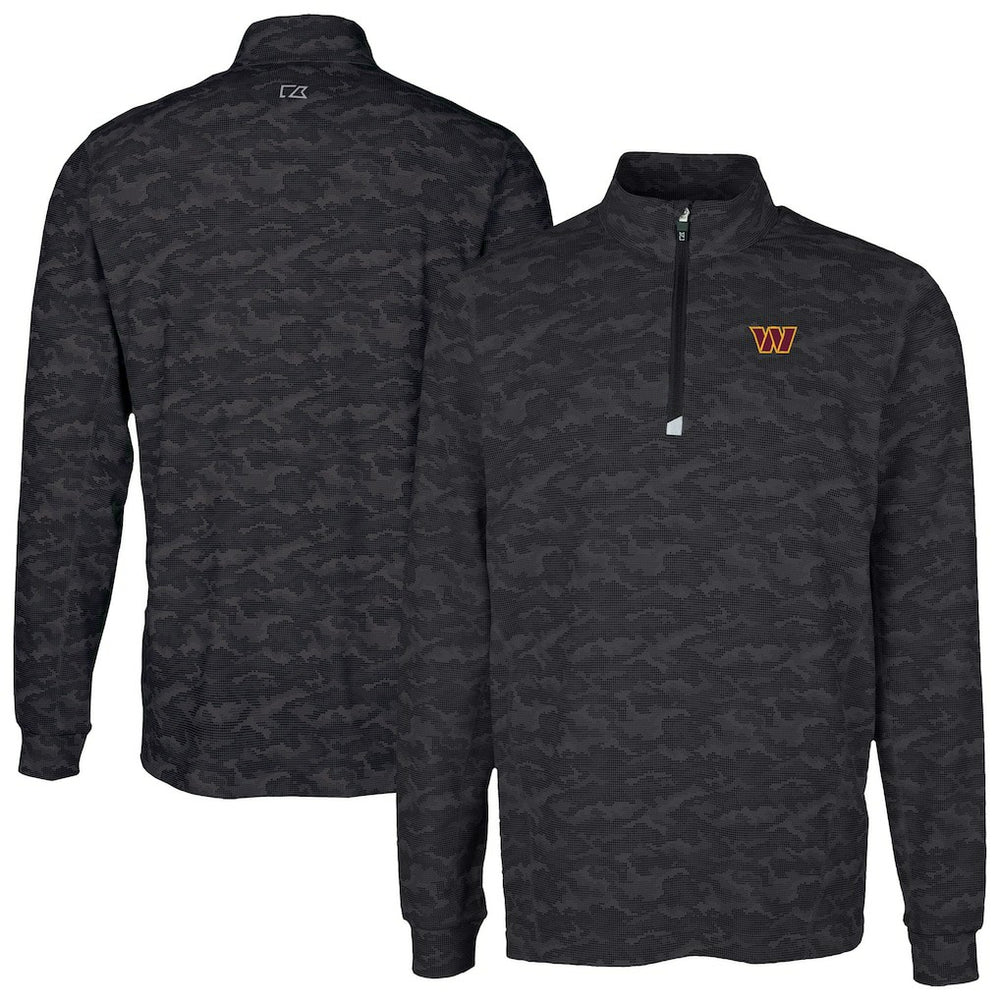 Cutter & Buck Traverse Camo Print Stretch Quarter-Zip Top - Washington Commanders