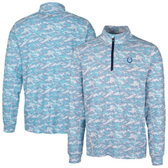 Cutter & Buck Traverse Camo Print Stretch Quarter-Zip Pullover Top - Indianapolis Colts