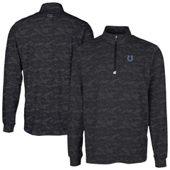 Cutter & Buck Traverse Camo Print Stretch Quarter-Zip Top - Indianapolis Colts