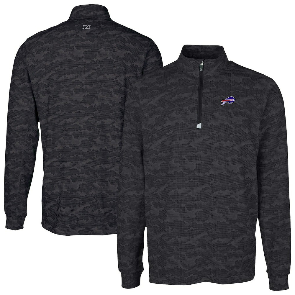 Cutter & Buck Traverse Camo Print Stretch Quarter-Zip Top - Buffalo Bills