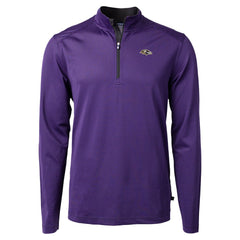 Cutter & Buck Virtue Eco Pique Micro Stripe Quarter-Zip Jacket - Baltimore Ravens