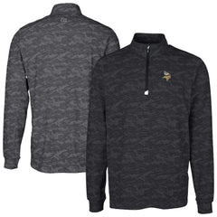 Cutter & Buck Big & Tall Traverse Eco Camo Tri-Blend DryTec Quarter-Zip Jacket - Minnesota Vikings