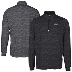 Cutter & Buck Big & Tall Traverse Eco Camo Tri-Blend DryTec Quarter-Zip Jacket - Baltimore Ravens