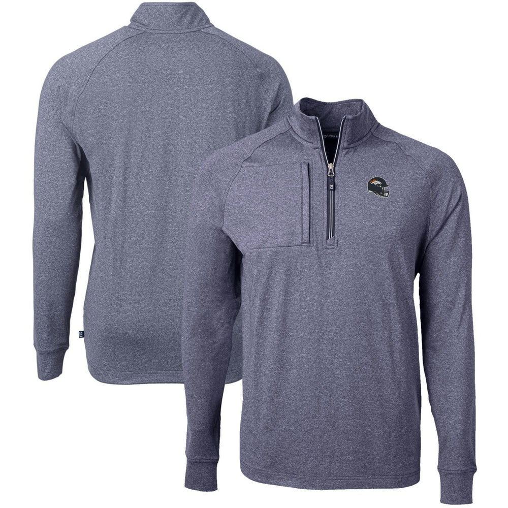 Cutter & Buck Big & Tall Adapt Eco Raglan Quarter-Zip Jacket - Denver Broncos