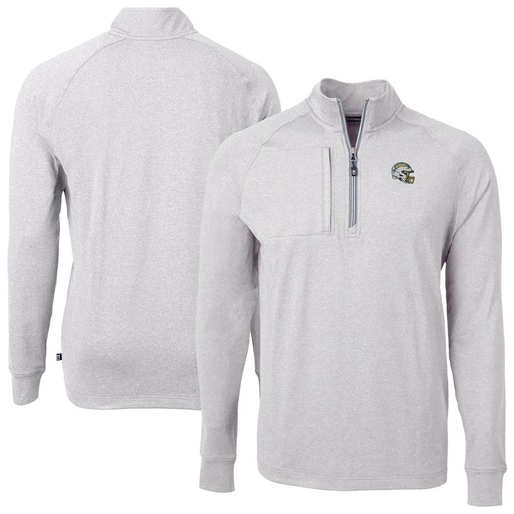 Cutter & Buck Big & Tall Adapt Eco Raglan Quarter-Zip Jacket - Los Angeles Chargers