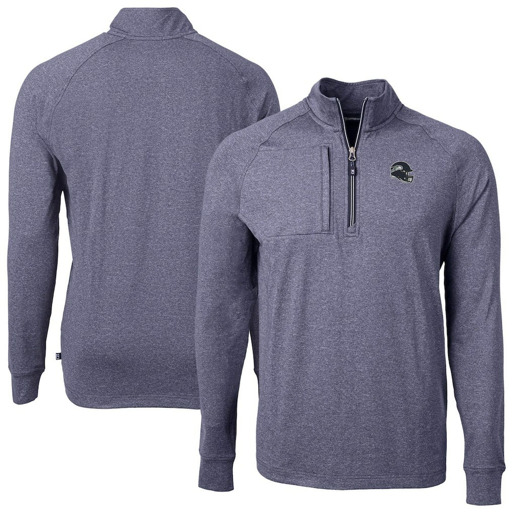 Cutter & Buck Big & Tall Adapt Eco Raglan Quarter-Zip Jacket - Seattle Seahawks