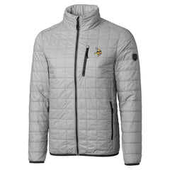 Cutter & Buck Big & Tall Rainier PrimaLoft Eco Insulated Full-Zip Hoodie Puffer Jacket - Minnesota Vikings