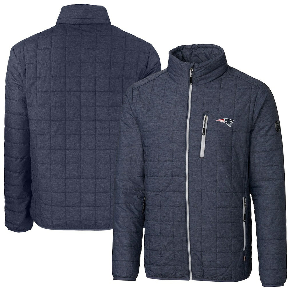 Cutter & Buck Big & Tall Rainier PrimaLoft Eco Insulated Full-Zip Hoodie Puffer Jacket - New England Patriots