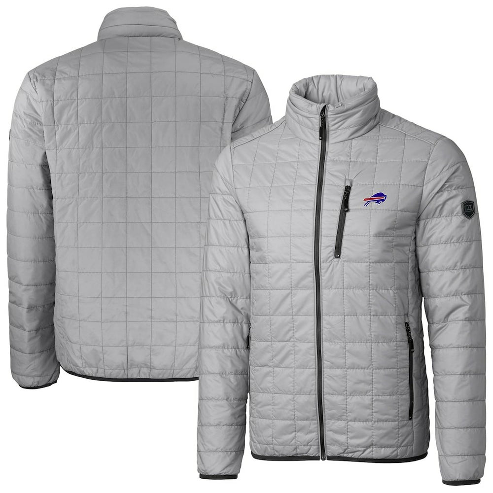 Cutter & Buck Big & Tall Rainier PrimaLoft Eco Insulated Full-Zip Hoodie Puffer Jacket - Buffalo Bills