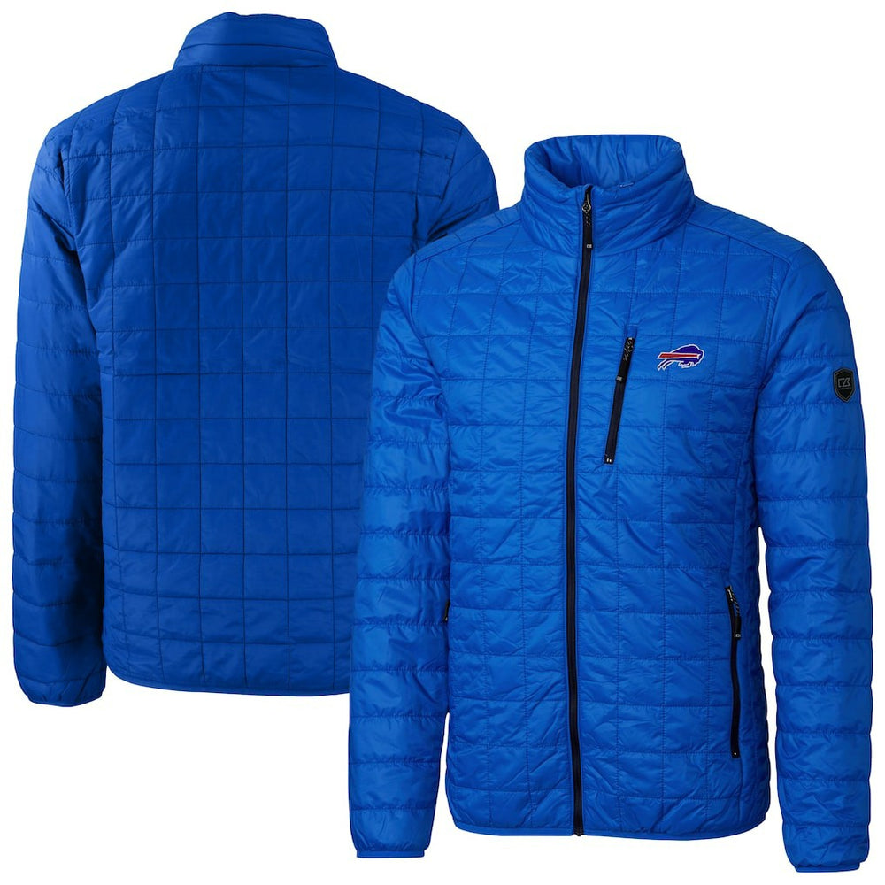 Cutter & Buck Big & Tall Rainier PrimaLoft Eco Insulated Full-Zip Hoodie Puffer Jacket - Buffalo Bills