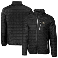 Cutter & Buck Big & Tall Rainier PrimaLoft Eco Insulated Full-Zip Hoodie Puffer Jacket - Baltimore Ravens