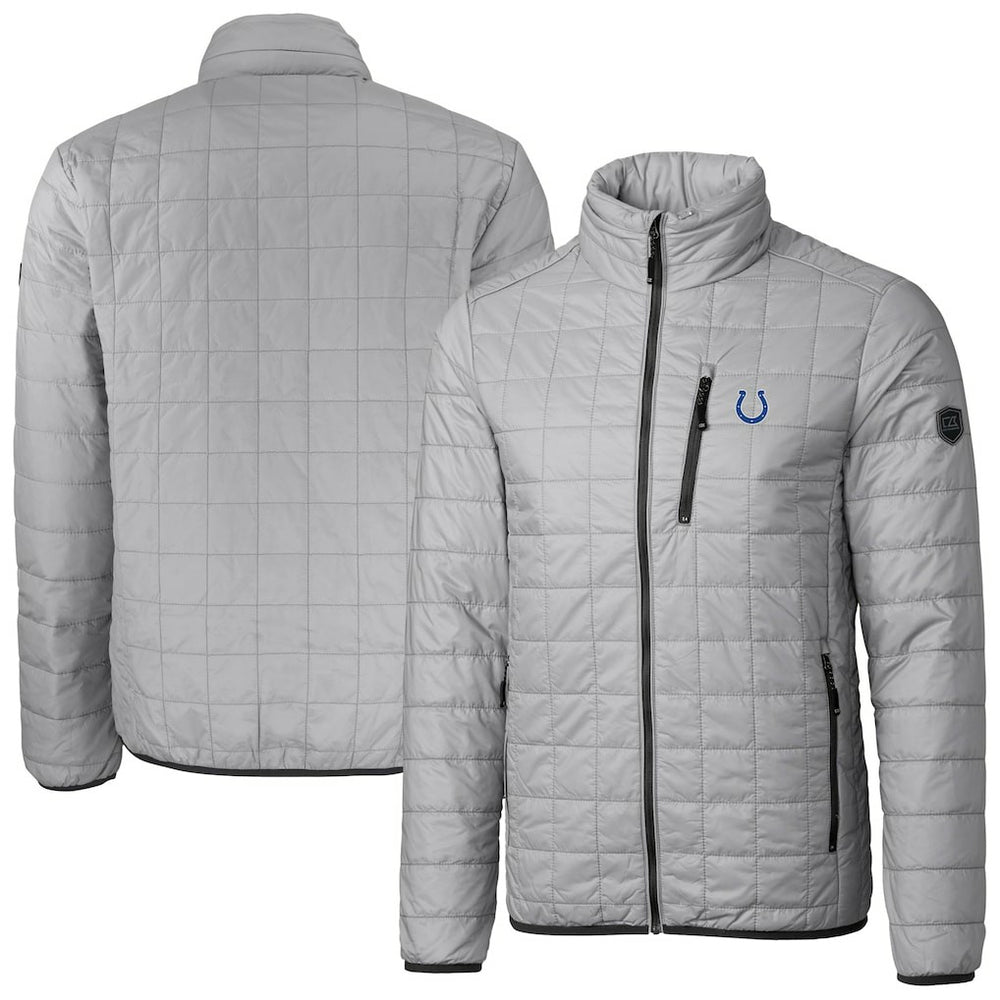 Cutter & Buck Big & Tall Rainier PrimaLoft Eco Insulated Full-Zip Hoodie Puffer Jacket - Indianapolis Colts