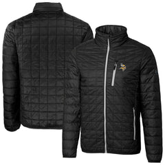 Cutter & Buck Big & Tall Rainier PrimaLoft Eco Insulated Full-Zip Hoodie Puffer Jacket - Minnesota Vikings