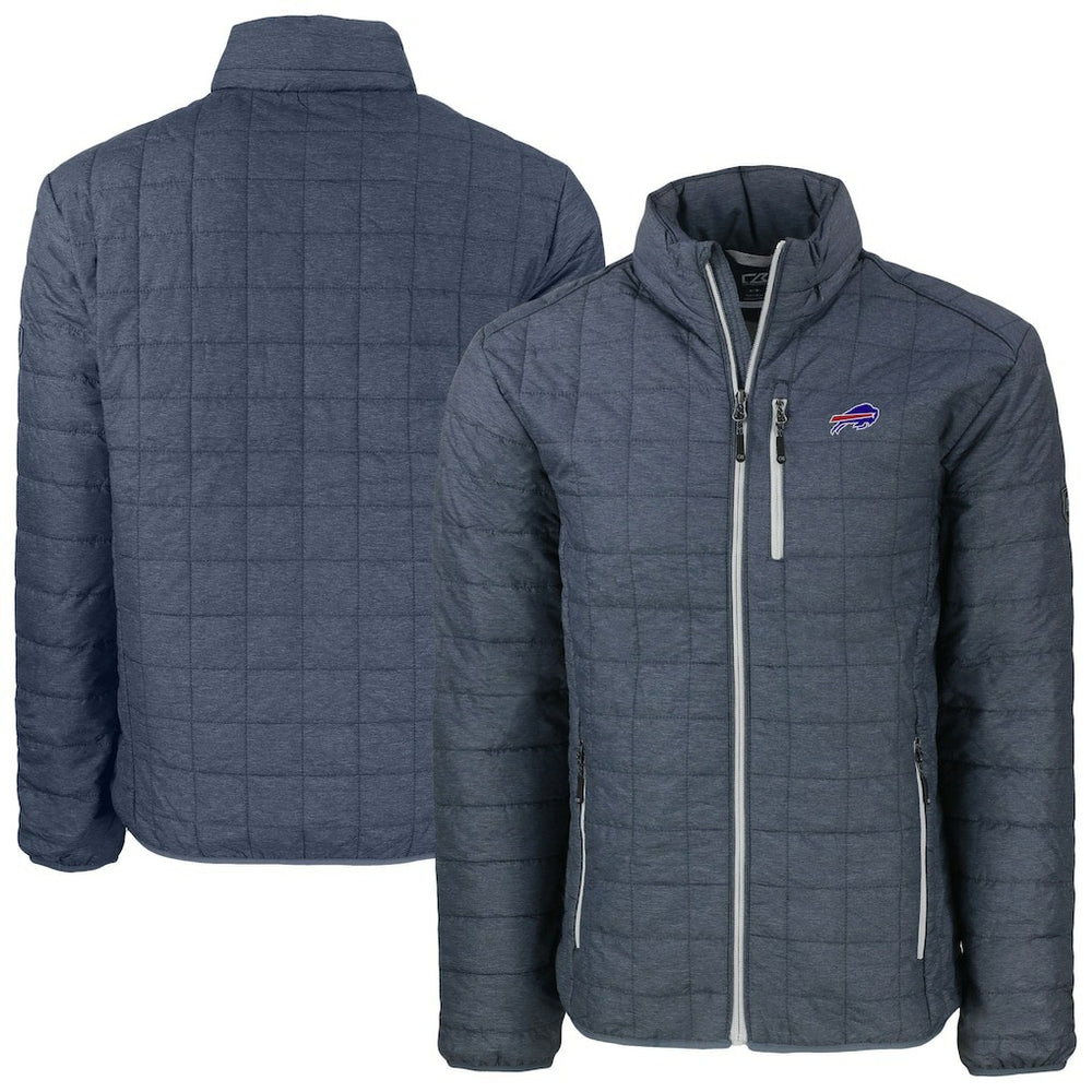 Cutter & Buck Big & Tall Rainier PrimaLoft Eco Insulated Full-Zip Hoodie Puffer Jacket - Buffalo Bills