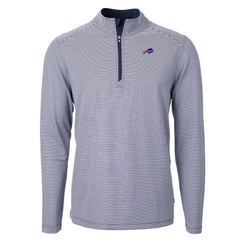 Cutter & Buck Big & Tall Virtue Eco Pique Micro Stripe Tri-Blend Quarter-Zip Jacket - Buffalo Bills
