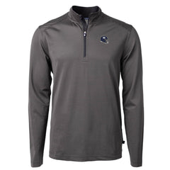 Cutter & Buck Big & Tall Virtue Eco Pique Micro Stripe Tri-Blend Quarter-Zip Jacket - New York Giants