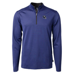 Cutter & Buck Big & Tall Virtue Eco Pique Micro Stripe Tri-Blend Quarter-Zip Jacket - New York Giants