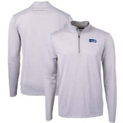 Cutter & Buck Big & Tall Virtue Eco Pique Micro Stripe Tri-Blend Quarter-Zip Jacket - Seattle Seahawks