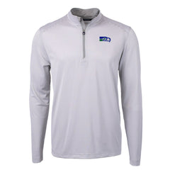 Cutter & Buck Big & Tall Virtue Eco Pique Micro Stripe Tri-Blend Quarter-Zip Jacket - Seattle Seahawks